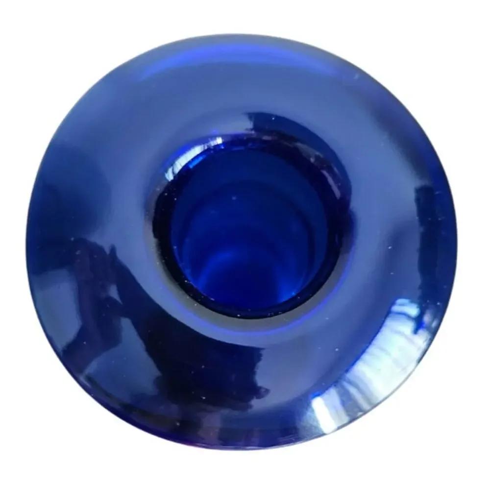 Tiffany & Co. Hand-Blown Blue Art Glass Vase Elsa Peretti Signed Home Decor